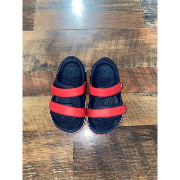 Crocs‎ Unisex Toddler Crocband Cruiser Sandal Navy/Varsity Red - Picture 1 of 4